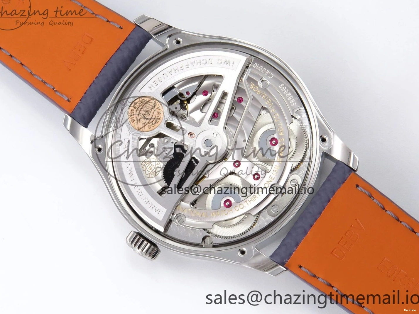 MIROTIME 0502 Lightweight Portugieser Automatic SS IW501708 APSF 1:1 Best Edition Light Blue Dial on Gray Leather Strap A 7012